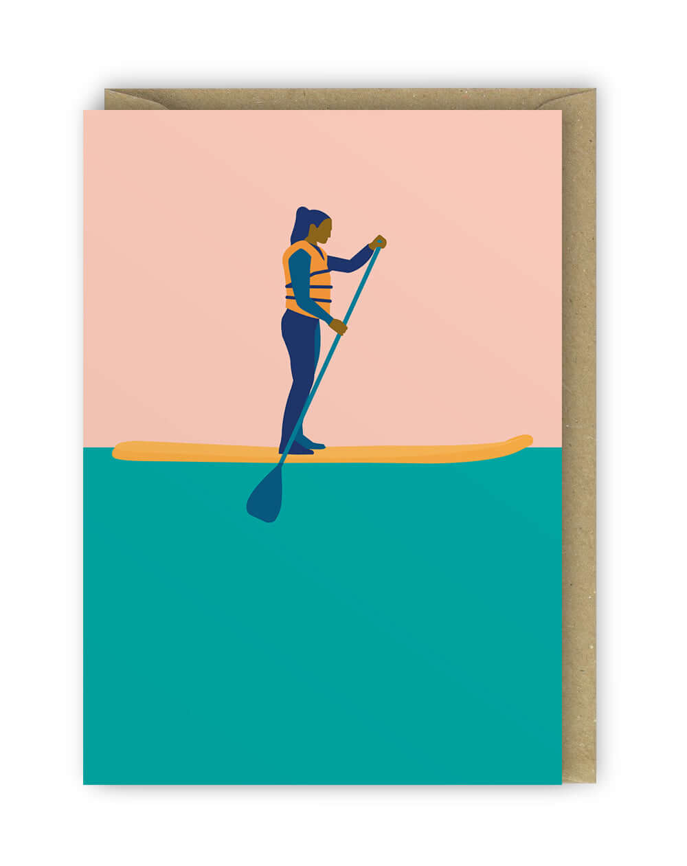 Stand up paddle boarding | card | pink